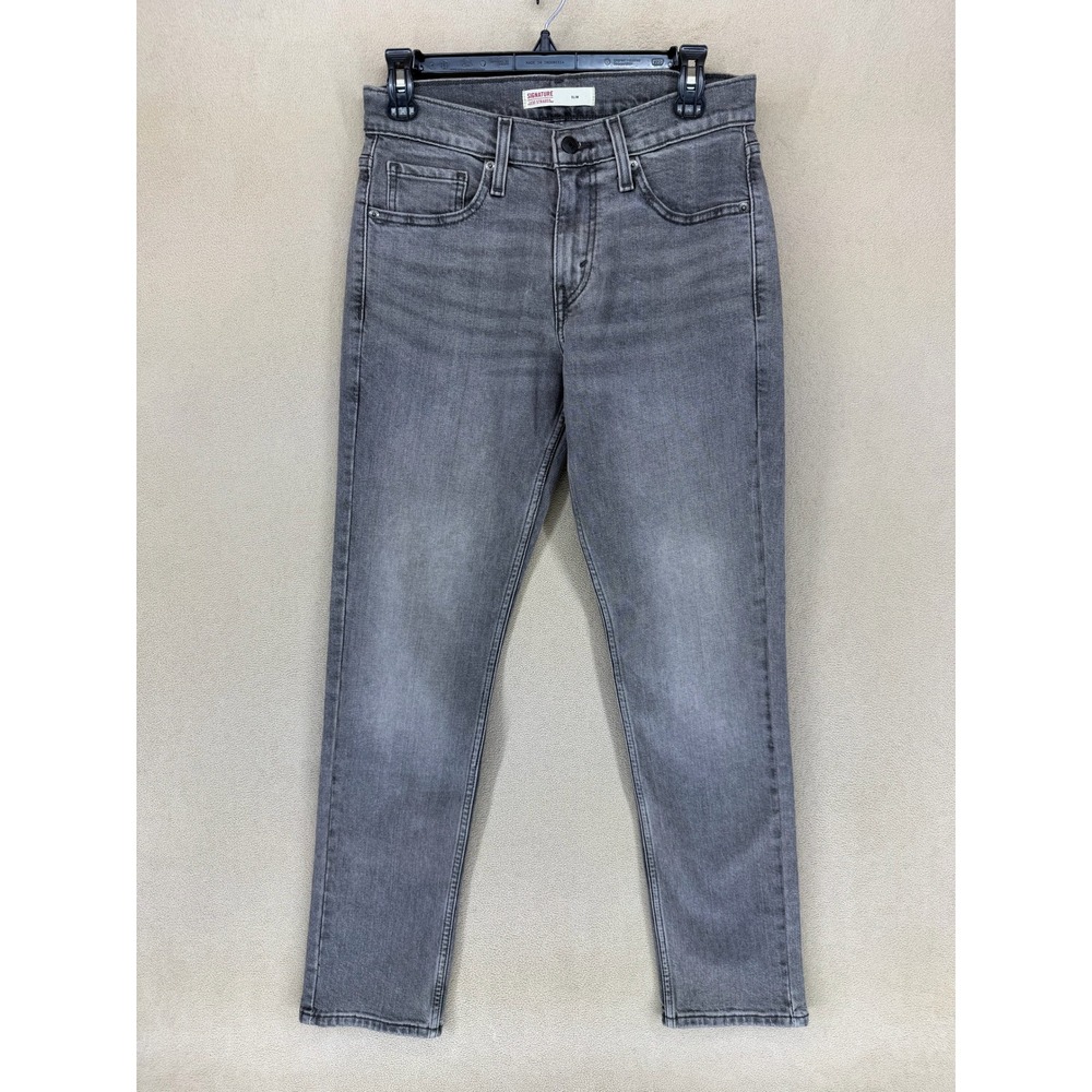 Signature by Levi Strauss & Co Slim Fit‎ Gray Jeans Mens W29 L30 Mid Rise Denim